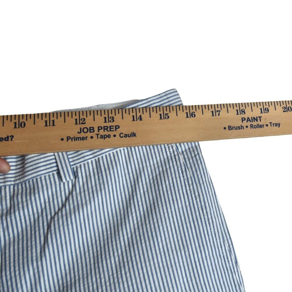 Brooks Brothers Fitzgerald Fit Pants Size 35W Blue White Striped Seersucker - Picture 6 of 7
